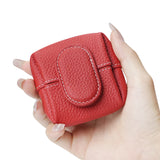 Royal Bagger Mini Lychee Pattern Coin Purse, Solid Color Buckle Key Earphone Storage Bag, Casual Change Pouch for Daily Use 1944