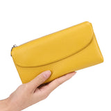 Royal Bagger Long Wallets for Women Genuine Cow Leather Fashion Clutch Coin Purse Card Holder Simple Solid Color Money Clips1489