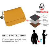 Royal Bagger RFID Short Wallets for Women Genuine Cow Leather Fashion Card Holder with Key Ring Holders Clutch Slim Coin Purse